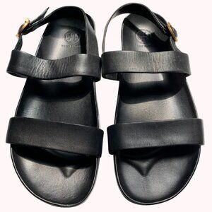 Pre-Owned Authentic Tory Burch Calf Leather Sport Sandal in Black Size 8.5